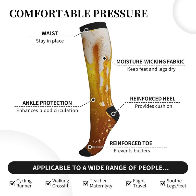 thmnj Compression Socks Knee High Support Socks for Women Men Circulation Stockings for Athletic Running Cycling Flying - Image 4